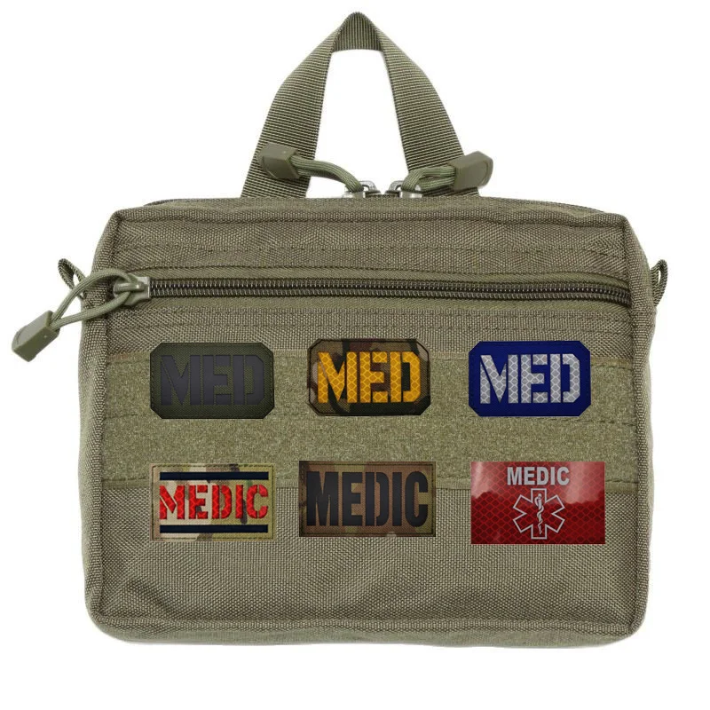 Medical Rescue Series Medallion MEDIC Embroidered Cloth Attached Nylon Laser Cut IR Medallion MED Reflective Magic Patch