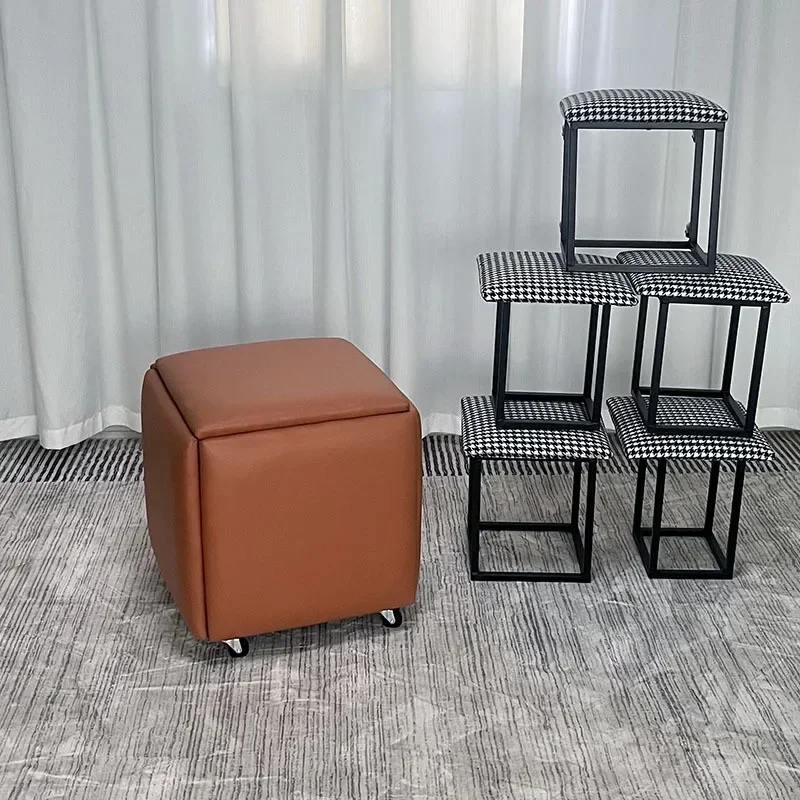 Rubik's cube stool combination small stool, household low stool, multifunctional coffee table, foldable, easy to store, shoe cha