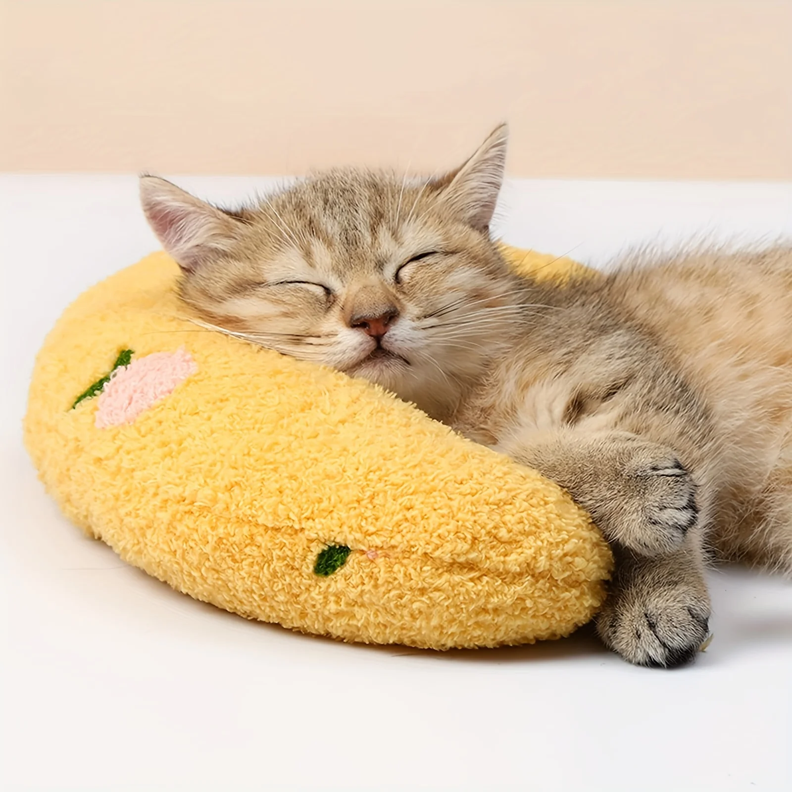 NOUVEAU 2026 Coussin en forme de lune pour chat, super doux, en peluche, demi-coussin donut, jouet pour chat, coussin de couchage pour chat, tapis universel pour chien, fournitures pour animaux de compagnie