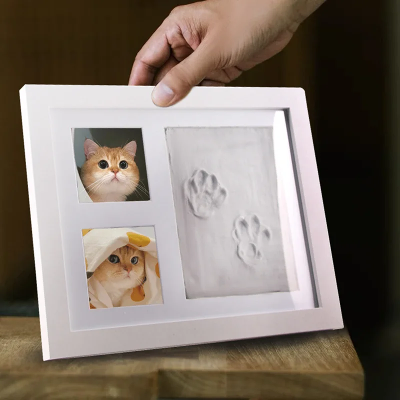 

Paw Print Memorial Kit for Pets DIY with Clay Frame - Cat Dog Handprint Keepsake Puppy Kitten Footprint Craft Pet Loss Gift Home