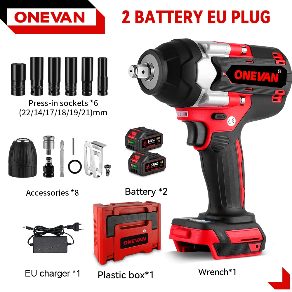 Bürstenloser elektrischer Schlagschrauber 1800 N.M 1/2 Zoll Akku-Bohrschrauber Drehmomentschlüssel Auto-Reparatur-Werkzeug für Makita 18 V Batterie-Pin