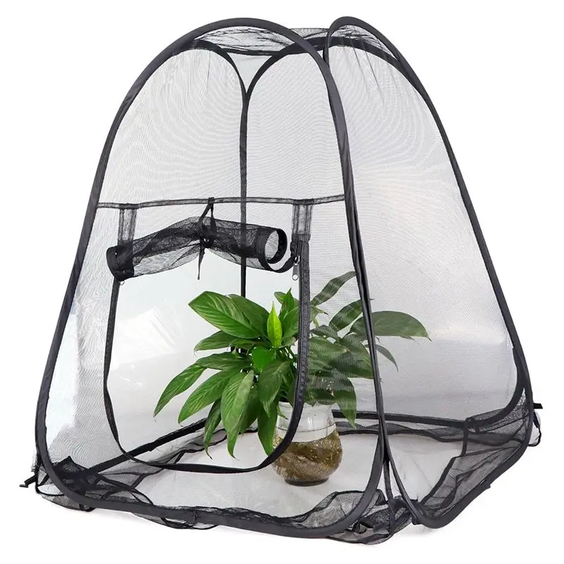 AEE2-Mesh Plant Cover From Animals, Plant Netting Guard Cover, Plant Tent Cage -Up With 4 Stakes For Vegetables, Fruits