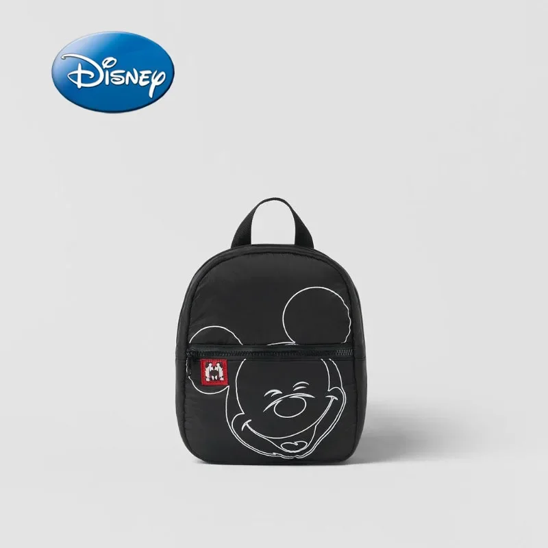 Disney New Black Cartoon Mickey Print Lekki plecak dla dzieci do szkoły podstawowej i przedszkola