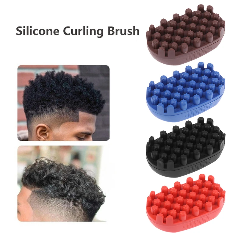 Professional Curly Hair Styling Sponge Brush Silicone Brush Multi-holes Side Braid Twist Hair Curl Wave hair brush for Afico