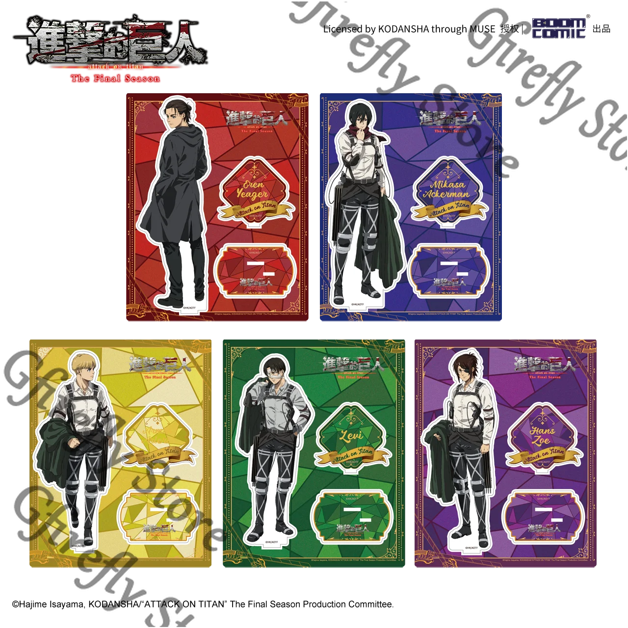 Levi Armin Arlert Mikasa.Ackerman Ufficiale Genuino Acrilico In Piedi Segno Cosplay Attacco su Titano Eren Jaeger Hange Zoe Ornamenti