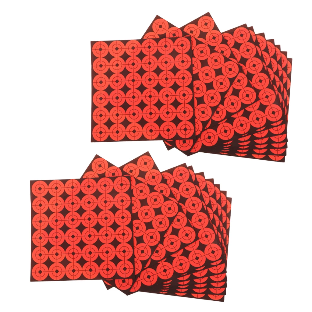Archery Shooting Practice Paper Targets Bright Orange Stick on Pads 2.5 Cm Bullseyes for Range and Backyard Use