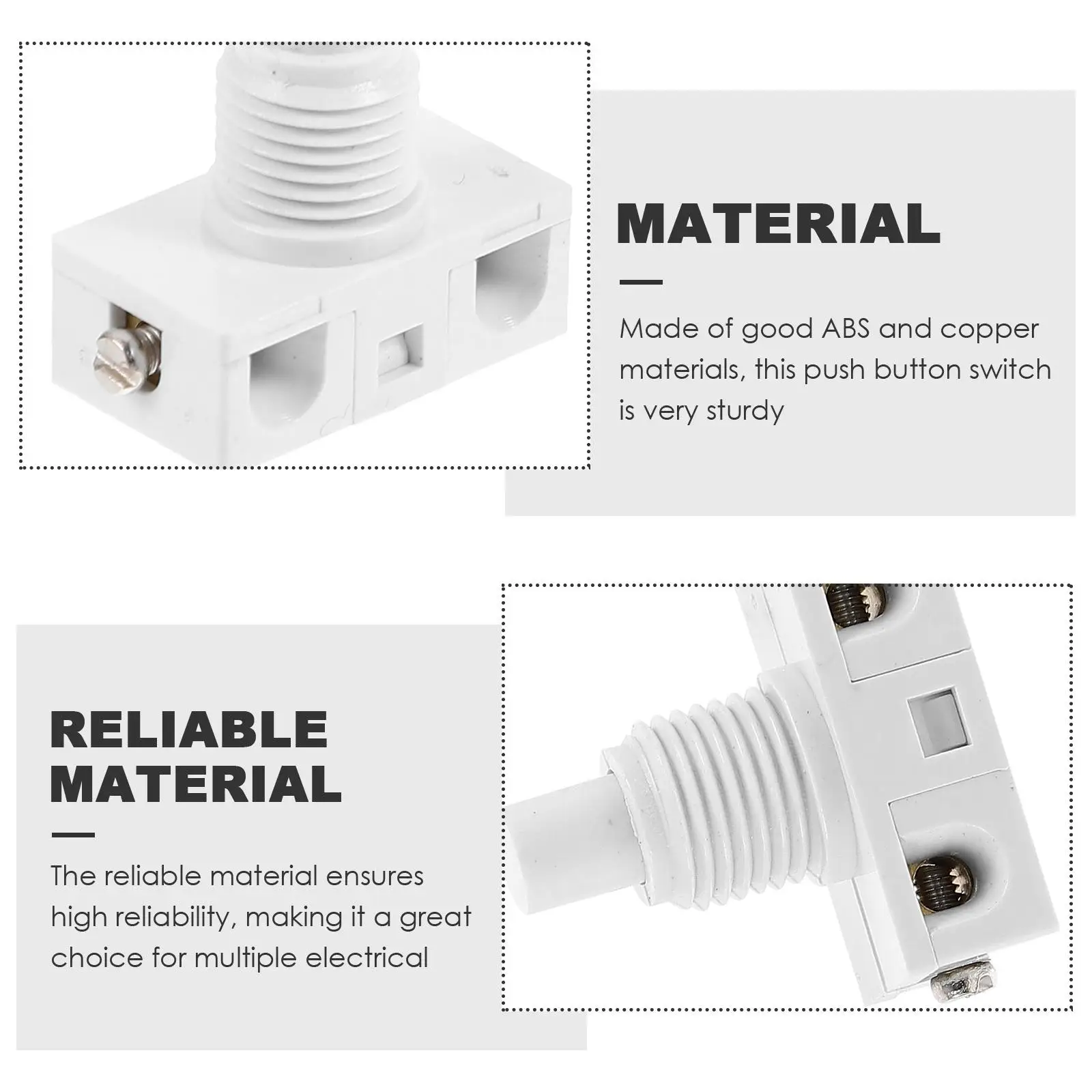 3 Pcs Self locking Push Button Compact Easy Installation Projects Electrical Equipment Ceiling Fan Speed