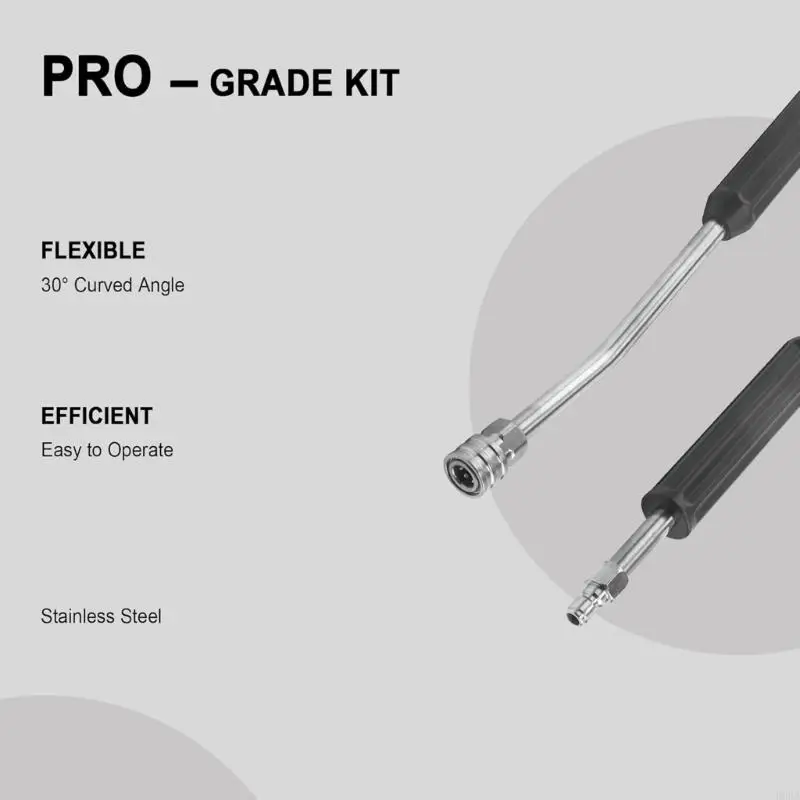 

R66A 2 Pack Pressure Washer Extension Wands Anti Slip Stainless Steel 30 Degree Angled Wand for Car Truck Roof Cleaning