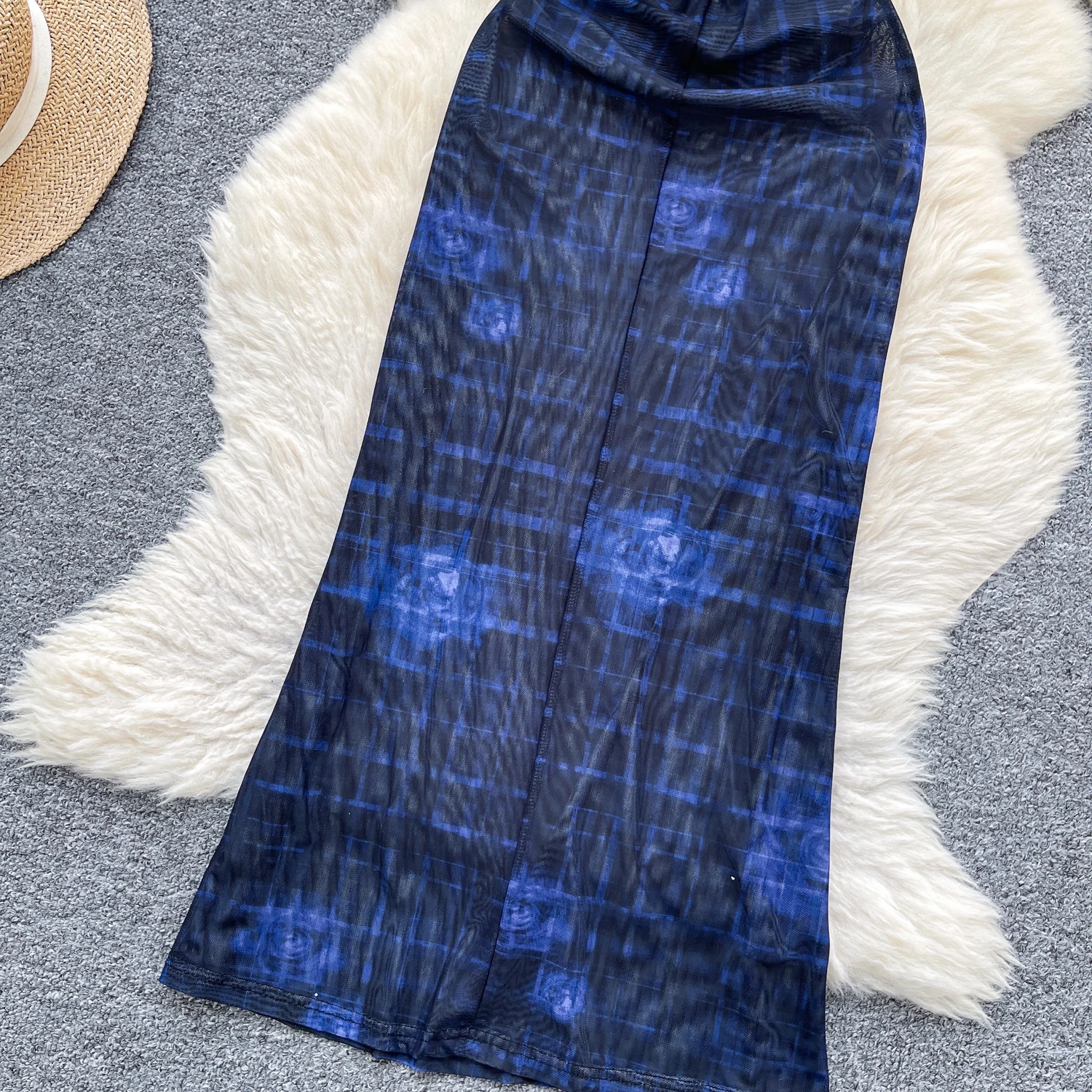 Abito a tubino in rete scavata vintage chic Elegante fata moda coreana Boho Sundress abbigliamento donna