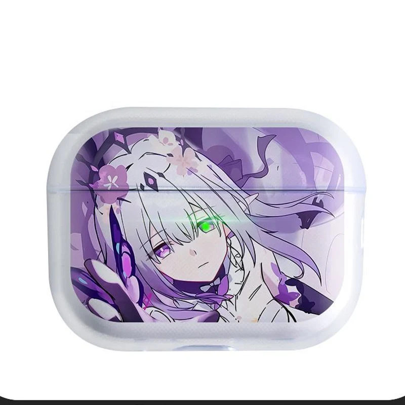 Anime Animation Girl Wireless Bluetooth Earphone Case for AirPods Pro Pro2/3 Gen Air Pods 4/3/2/1 Transparent Silicone Cover