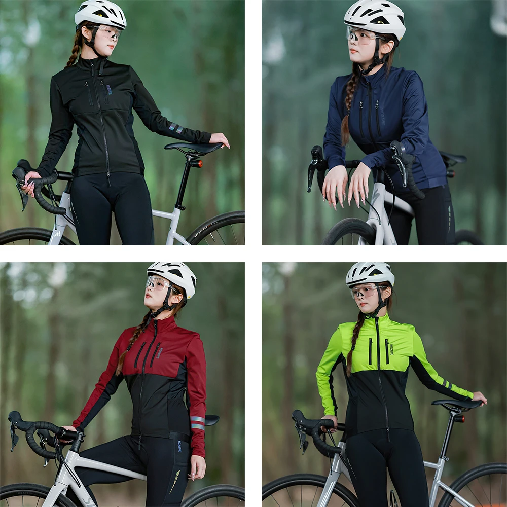 WOSAWE Winter-Radjacken für Damen und Herren, warmer Fleecemantel, Thermo-Fahrradjacken, MTB-Fahrradjacke, 2-Wege-YKK-Reißverschluss