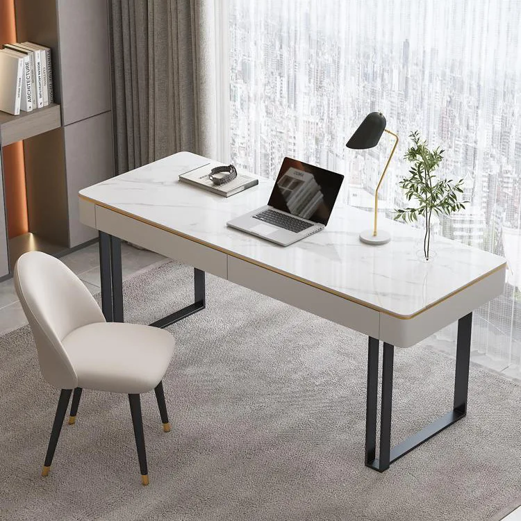 Mesa de ardósia simples nórdica pequeno apartamento com gaveta mesa de computador simples