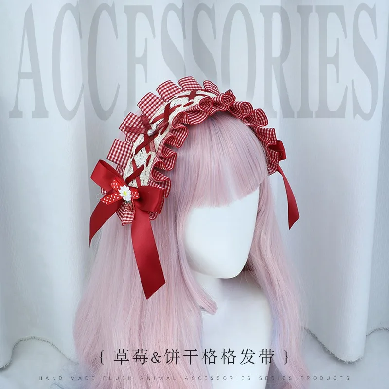 

Lolita Hair Accessories Girl Lace Ribbon Headband Japanese Style Sweet and Cute Anime Christmas Accessories