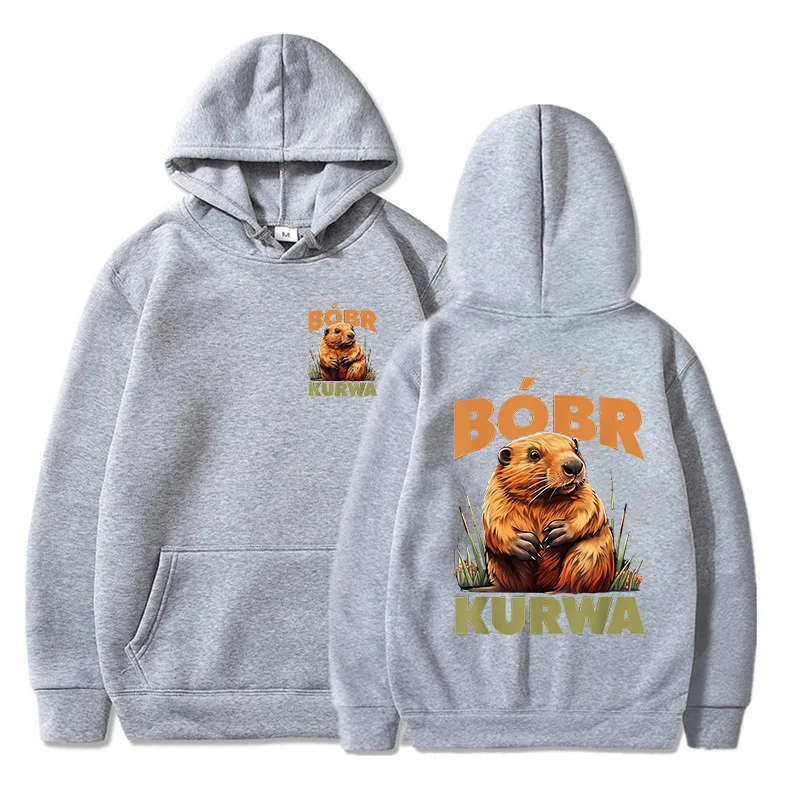 Men Women Fashion Streetwear Bobr Kurwa Harajuku Y2k Hoodies Funny Cartoon Casual Hooded Kurwa Bober Grunge Sweatshirts Clothes