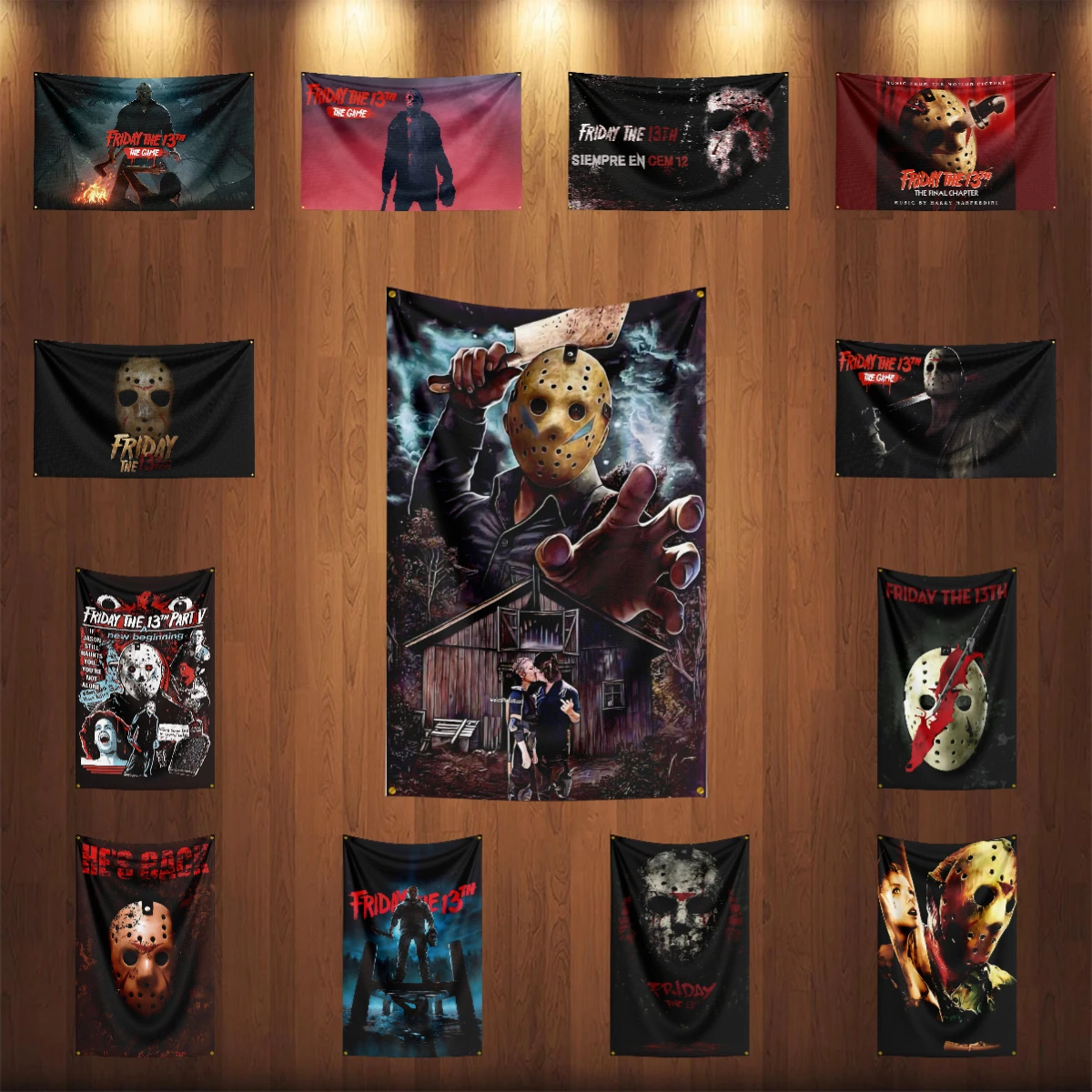 3x5 Ft F-Friday the 13th Flag Classic Horror Movie Flag Halloween Wall Hanging Banner Decor Movie Poster-Jason-Voorhees