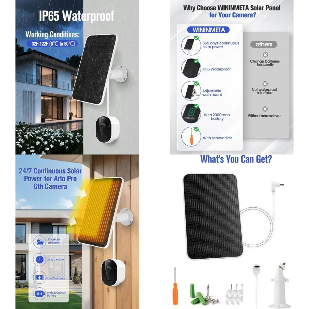 

Беспроводная панель безопасности для камер 6/6 XL и 2K HDR, перезаряжаемая батарея, класс защиты IP65, зарядное устройство USB-C, комплект из 3 штук