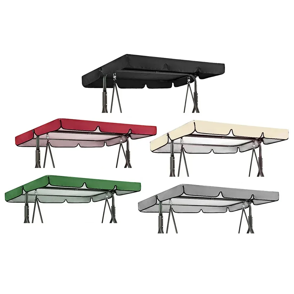 Black Folded Garden Swing Canopy Sunshade Courtyard Silver Coated Corner Pockets Number Of Pieces Oxford Cloth