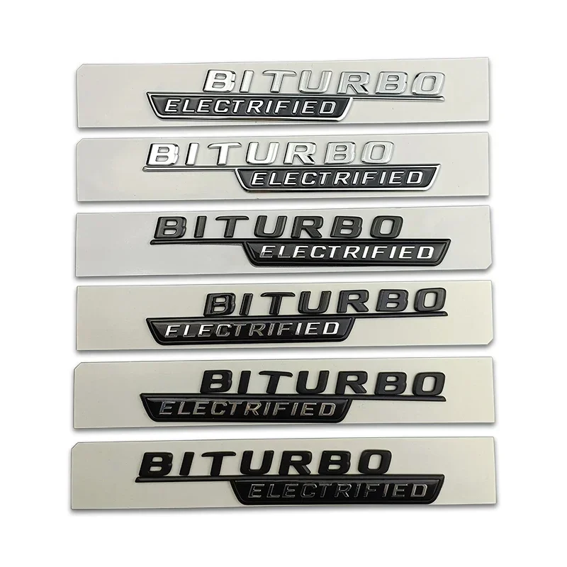 

1 пара боковых эмблем на крыле автомобиля, хвостовой значок для Mercedes Benz TURBO ELECTRIFIED A45 C180 G63 GLC SLK W124 W140 W213 W220 W207