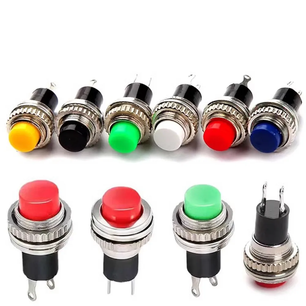 100Pcs 10mm DS-316 DS-314 Self-reset Push Button Switch Momentary 1A/125VAC 2PIN doorbell horn round power jog key switch