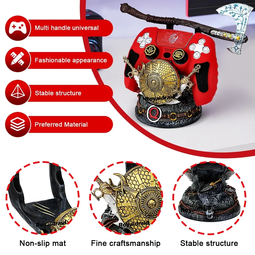 NEW God War Creative Gaming Controller Holder Desktop Decoration Bracket For PS5/PS4/XBOX/Switch Gamepad Game Handle Stand view 6