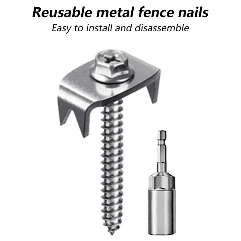 Heavy Duty Metal Fence Spikes Reusable & Rusts Resistant multifunction Metal Ground Pins Suitable for Farmers & Builders