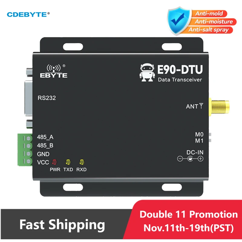 LoRa Long Range RS232 RS485 433MHz Half Duplex 1W IOT Wireless Transceiver Module 433M Transmitter Receiver E90-DTU(433L30)-V8