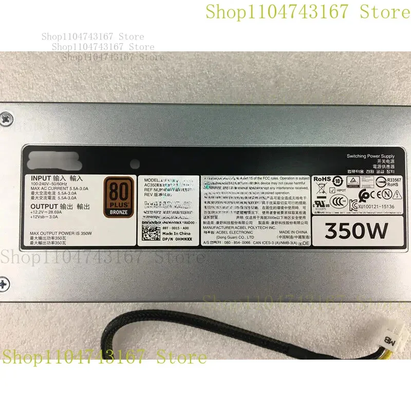 

For Dell T330 T340 350W Power Supply With Cable AC350E-S0 D350E-S0 HMNXX V13CW