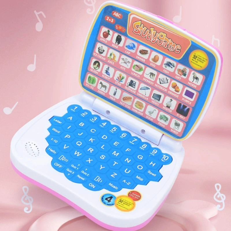 Ordinateur portable d'apprentissage pour enfants, enseignement l des chiffres, des mots, musique des jouet