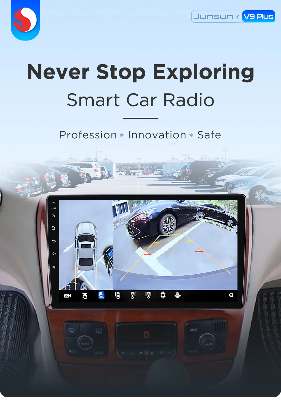 Junsun 360° ° Panoramakamera-Autoradio für Mercedes Benz S-Klasse W220 1998–2005, kabelloses CarPlay Android Auto Stereo GPS Navi – Detail 3