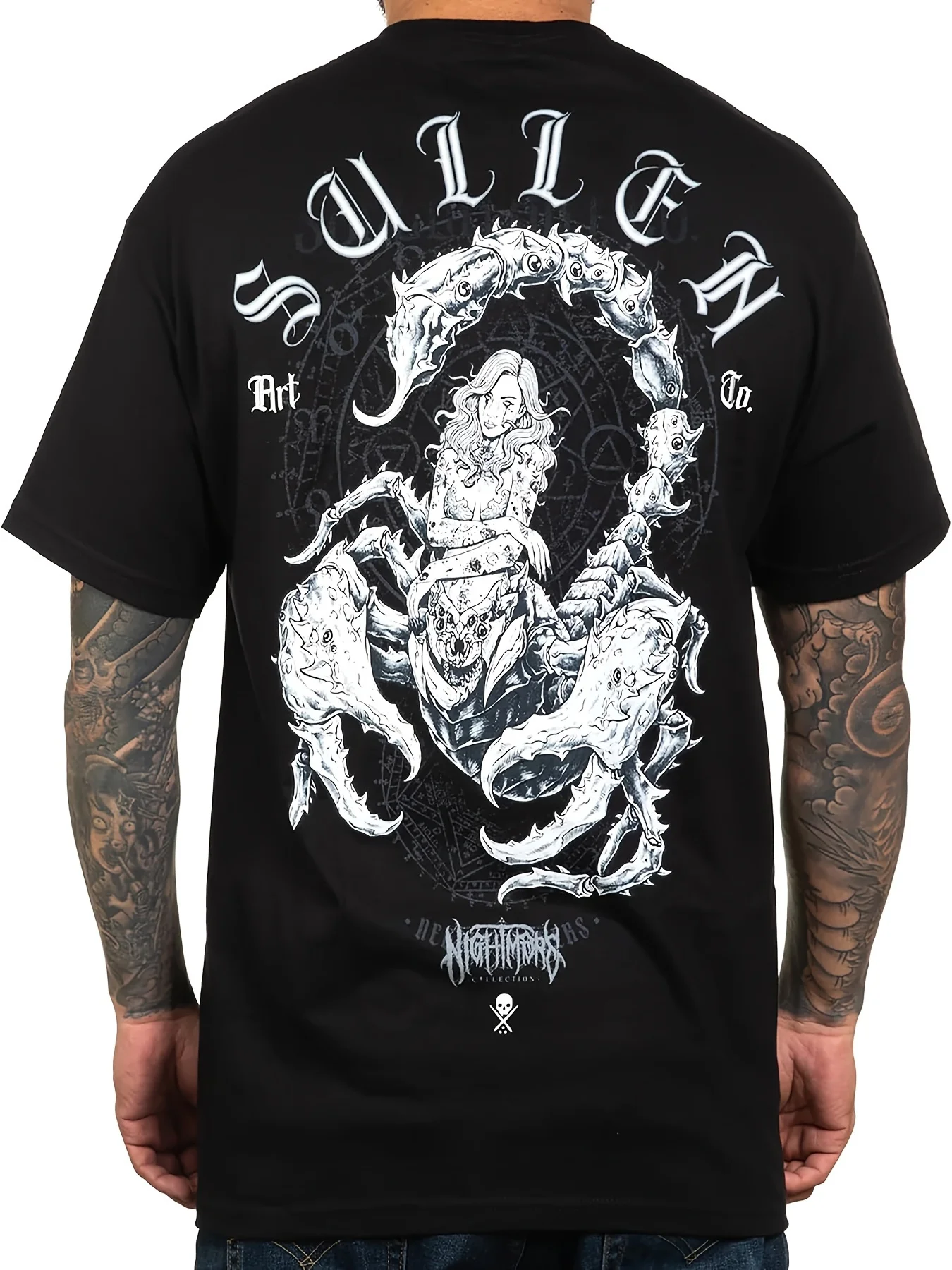 Sullen Men'S Tee Nightmare Tattoo Lifestyle Graphic Art Standard Fit Short Sleeve T-Shirt for Men Crew Neck Cotton Tee