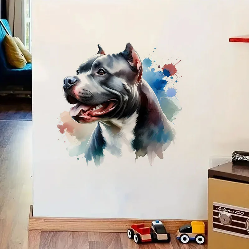 American Pitbull  Self-Adhesive Wall Decal - Removable, Reusable PVC Sticker for Kitchen & Living Room Decor