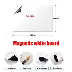 White Boards Office Home Magnet Board A5 Size Magnetic Whiteboard Fridge Magnet