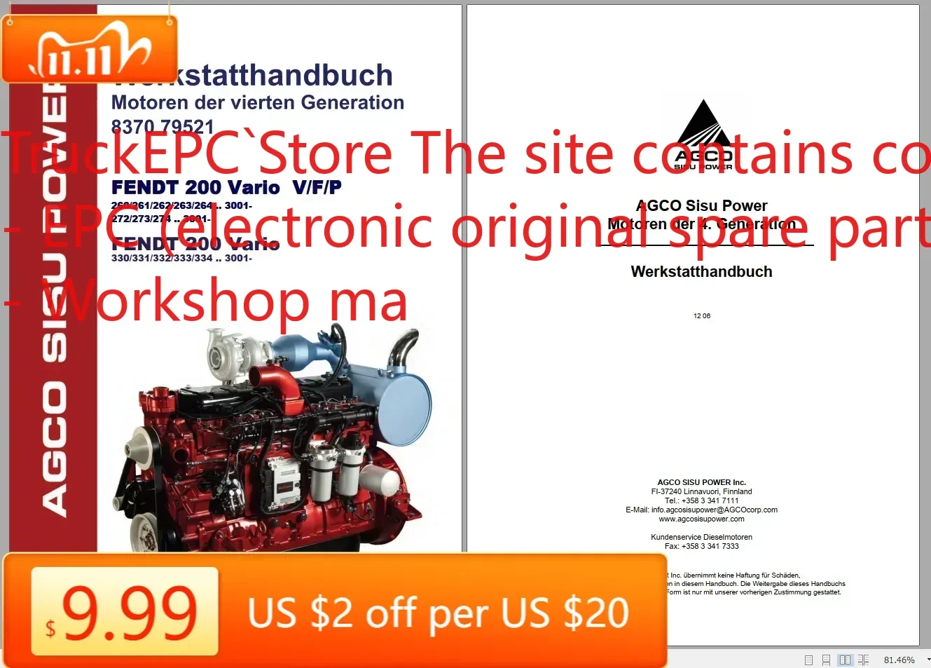 TruckEPC FENDT TRACTOR 26.4GB PDF Updated 2022 Diagrams, Operator & Workshop Manuals German DVD
