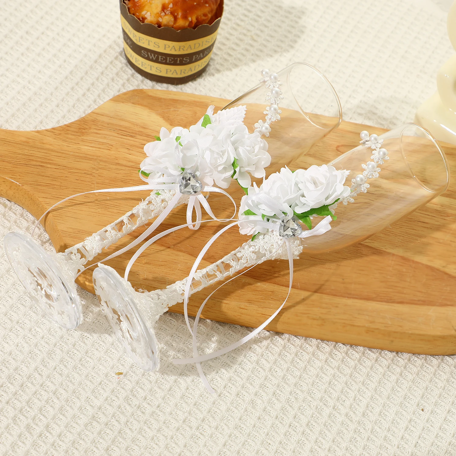 نظارات شمبانيا الزفاف للعروس والعريس مزامير تحميص الزفاف