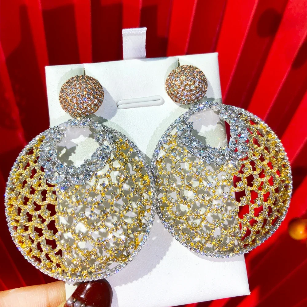 Jimbora Gorgeous Trendy Big Round Earrings Fashion Nigerian Indian Style For Women Daily Life Professional Lady Jewelry