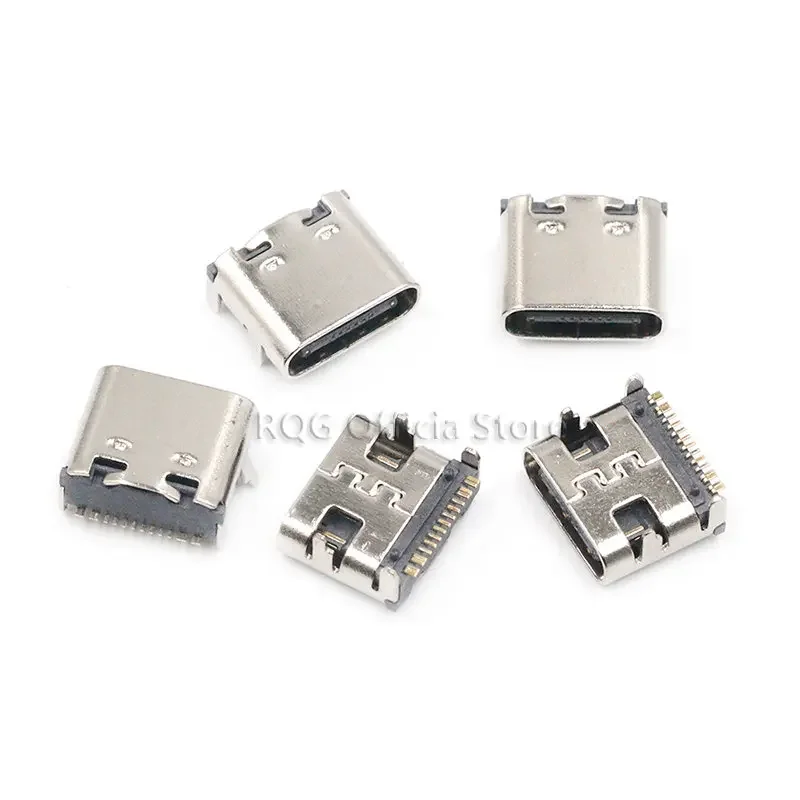 10PCS SMT USB 3.1 Type-C 16pin female connector For Mobile Phone Charging port Charging Socket Tow feet plug