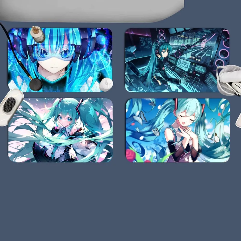 H-Hatsune-Cartoon-M-Miku Floor Mat Anti-Slip Kitchen Bedroom Handmade Tufted Rug Carpet Living Room Entrance Rug