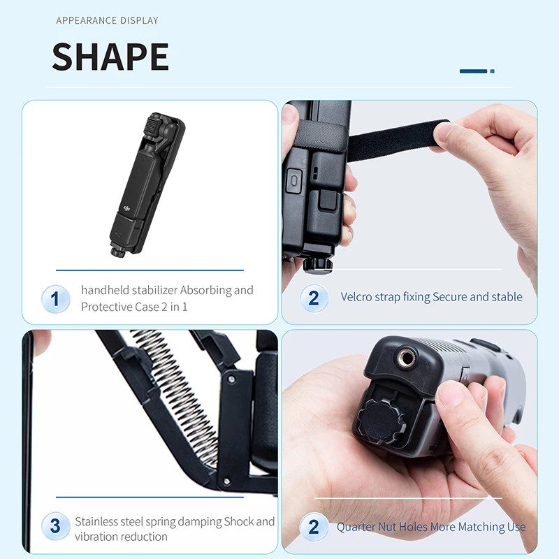 Compatible with DJI OSMO POCKET3 handheld shock absorber, stabilizer and anti-step pocket3 action camera stabilization accessori