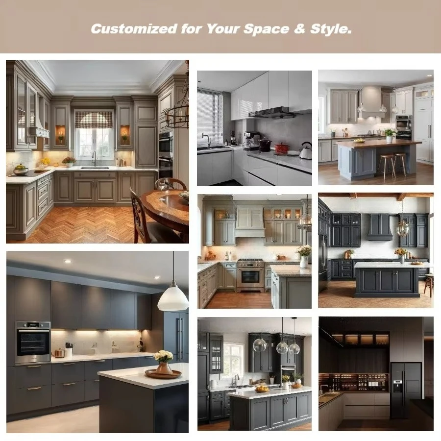 White Matte Shaker Kitchen Cabinets Solid Plywood Construction with Soft Closing Hinge for Home Remodeling