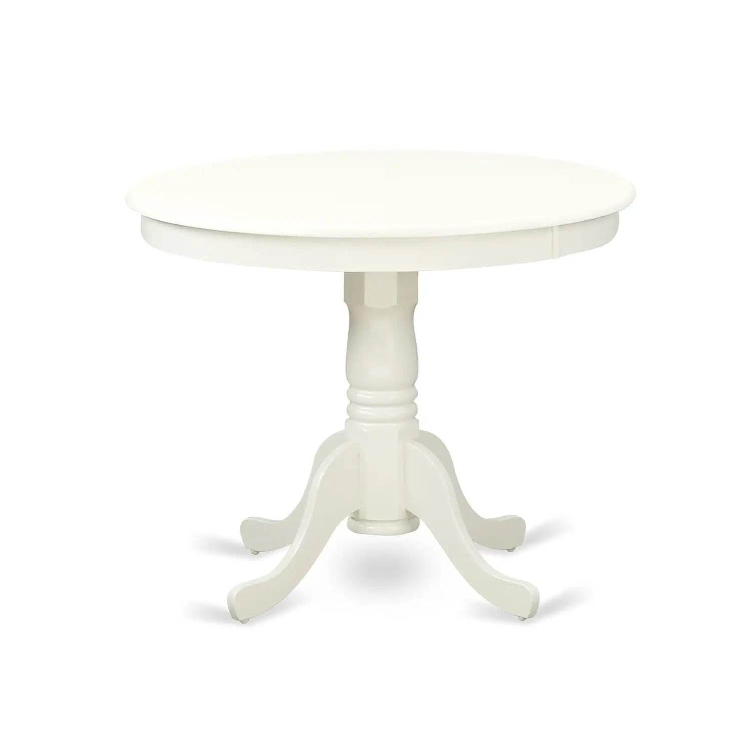 Round Dining Table Set 4 Faux Leather Chairs Pedestal Kitchen Room Furniture 36x36 Inch, Customized