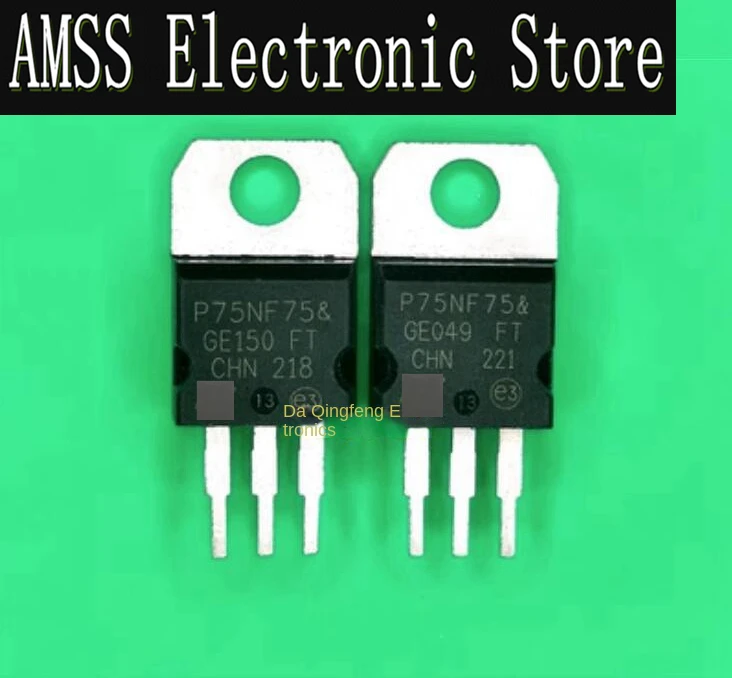 AMSS 10pcs/1lot:Used STP75NF75 75NF75 TO-220 Large chip transistor high-power MOSFET inverter controller