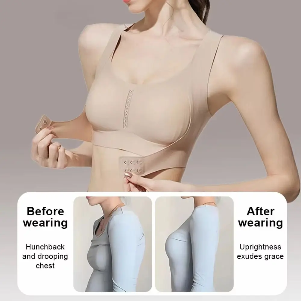 

2 in 1 Posture Corrector Bra Shockproof Adjustable Women Seamless Bras Back Posture Corrector Comfortable Tank Top Bra