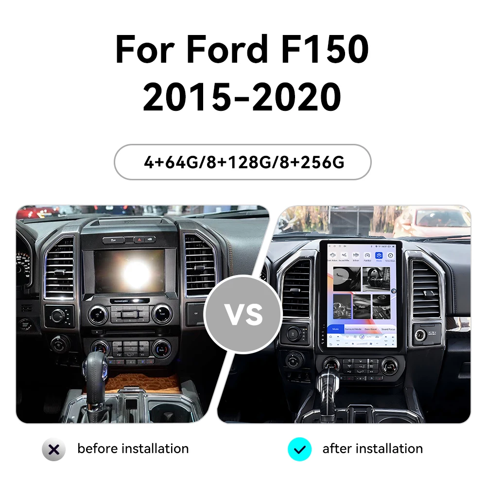 14.4 Inch Android 13 For Ford F150 F250 F350 2015-2021 Tesla Style Car GPS Navigation Multimedia Player Radio Tape Headunit HD