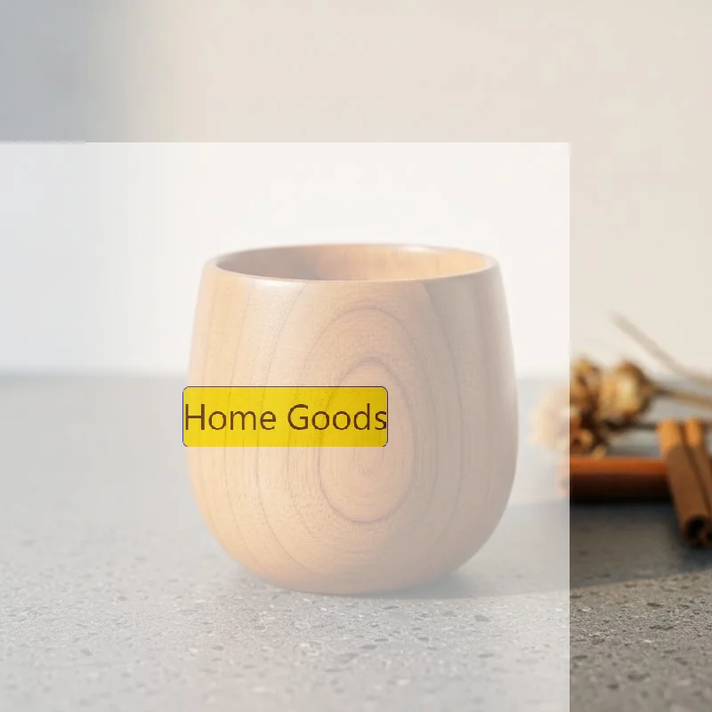 Woodens Big Belly Cup Creative Pattern Wooden Solid Wood Handcarved Anti Scald Tea Cups Simple Fragrant Original Tableware