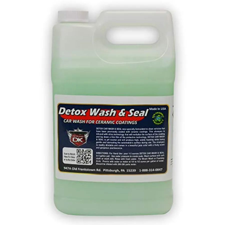 Detox Car Wash and Car Sealant Foam Soap for Ceramic Coatings - Hydrophobic - Silica Based Technology - Gallon