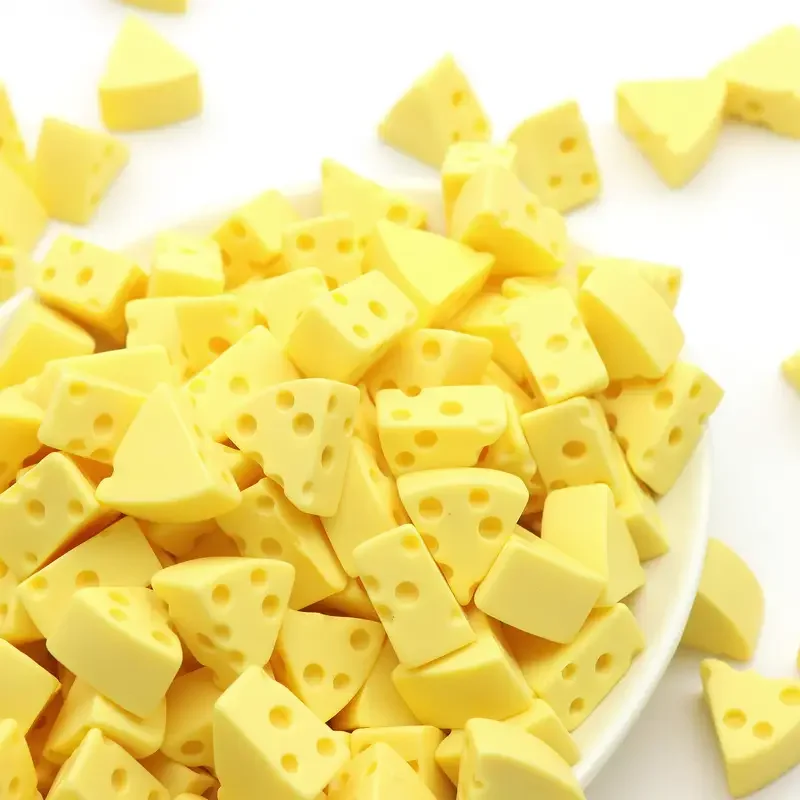 5/10 Pcs/Pack Mini Resin Yellow Cheese Miniature, Cute Flat Back Fake Food Charms, Used for Crafts Project DIY Decoration