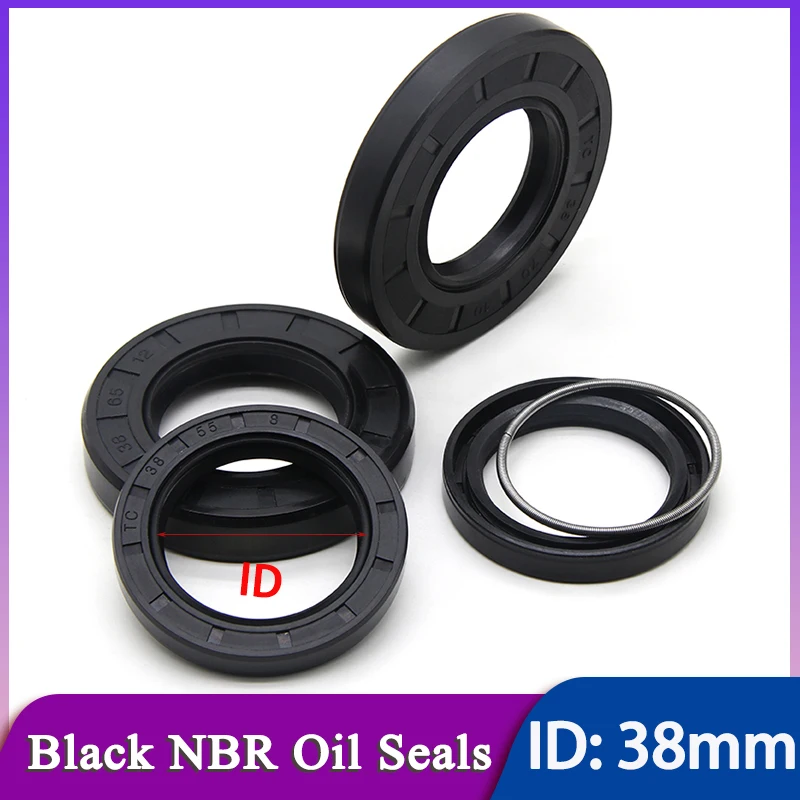 

1/2Pcs NBR Framework Oil Seals ID 38mm TC-38*48/50/52/54/55/56/58/60/62/65/70/72/75*7/8/10/12mm Nitrile Rubber Double Lip Gasket