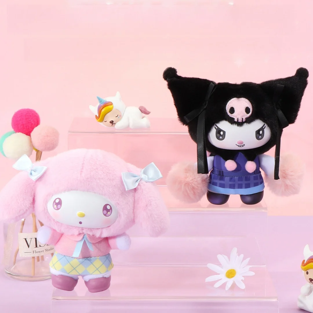 

Sanrio Kuromi Vinyl Plush Pendant Bag Hanging Ornament Soft Fluffy Backpack Decoration Collectible Accessory Gift