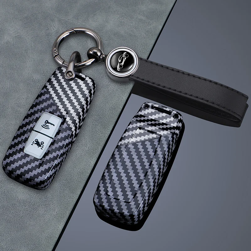 

2 Button Key Case For Honda Motor PCX 160 125 PCX125 PCX160 VISION SH350 ADV 150 350 Carbon Fiber Key Case Cover Keychain Holder