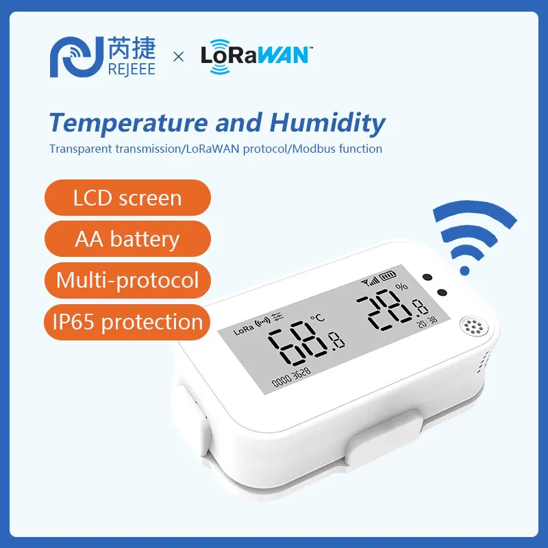 LoRaWAN Temp&Humi Sensor, SHT30, LCD for Local Display from -20 to 60 Degree, Built in Battery, Compatible with TTN, Chirpstack